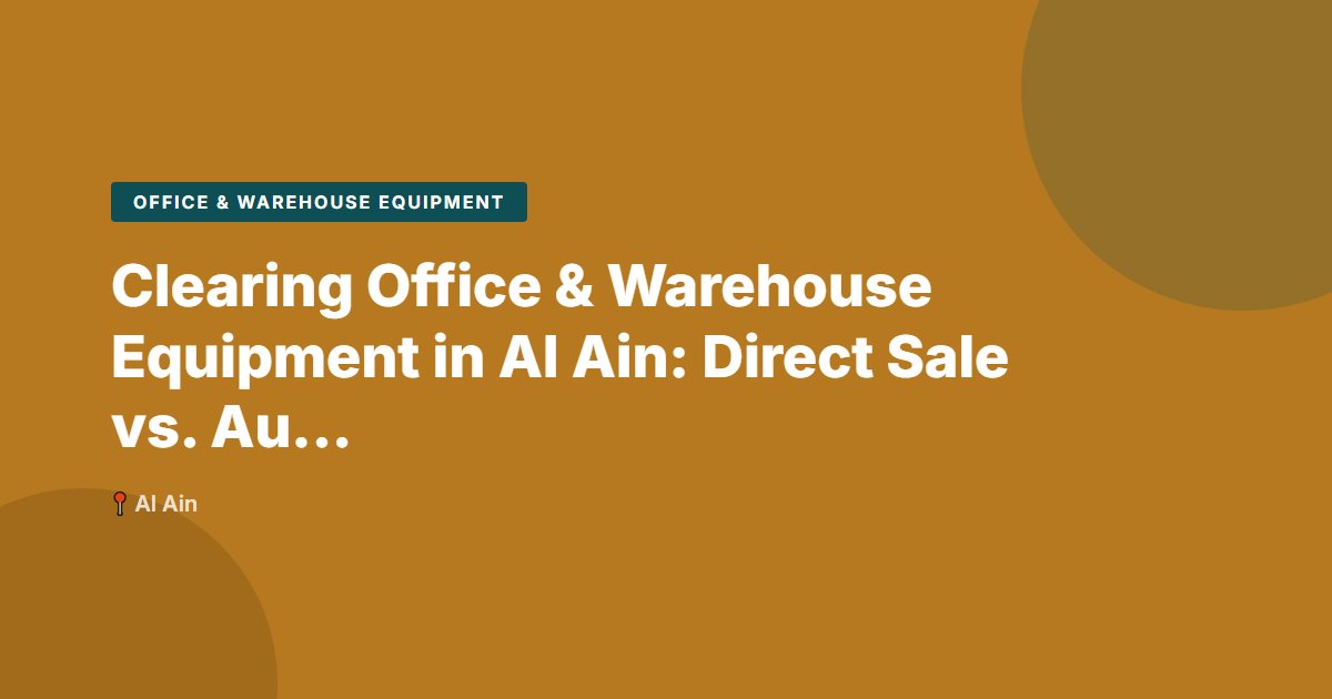 Office & Warehouse Equipment surplus stock — Al Ain