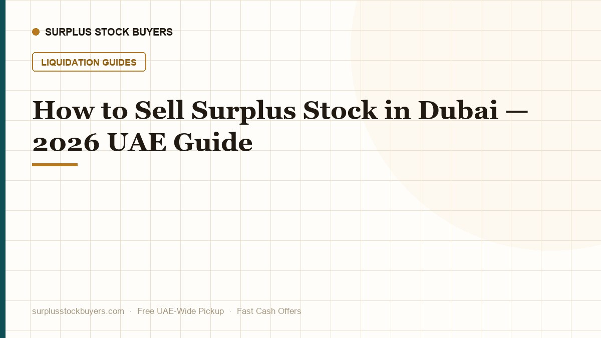 How to Sell Surplus Stock in Dubai — 2026 UAE Guide